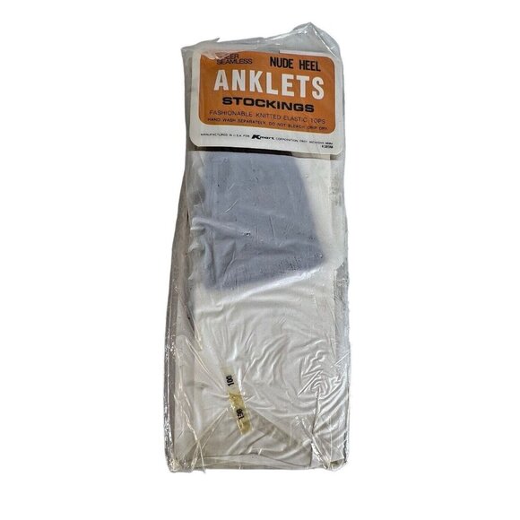 4 Pair Kmart Anklets Stockings Nylons Size 8.5-11 Sheer Seamless Brown Mist Tone - Picture 5 of 11